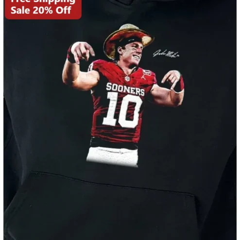SOONERS 10 John Mateer Signature Hoodie Oklahoma Sooners Football Fan Gear