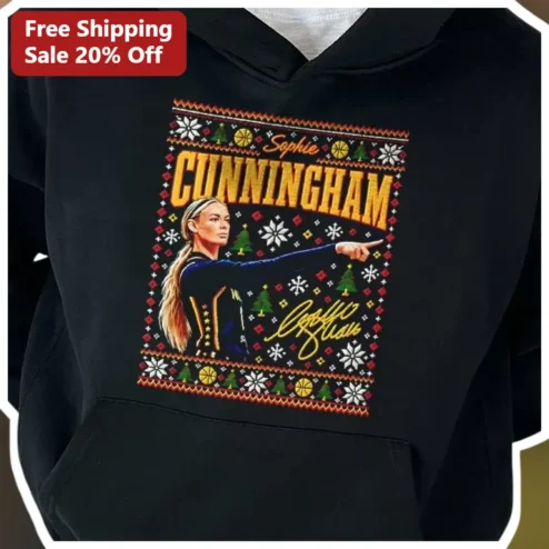 Sophie Cunningham Hoodie Ugly Christmas Sweater Style WNBA Basketball Fan Gift Black Pullover