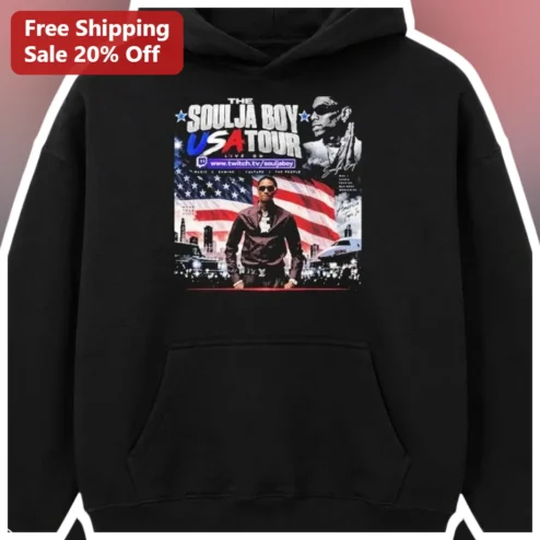 Soulja Boy USA Tour Hoodie Hip Hop Rapper Merch Streetwear Graphic Pullover