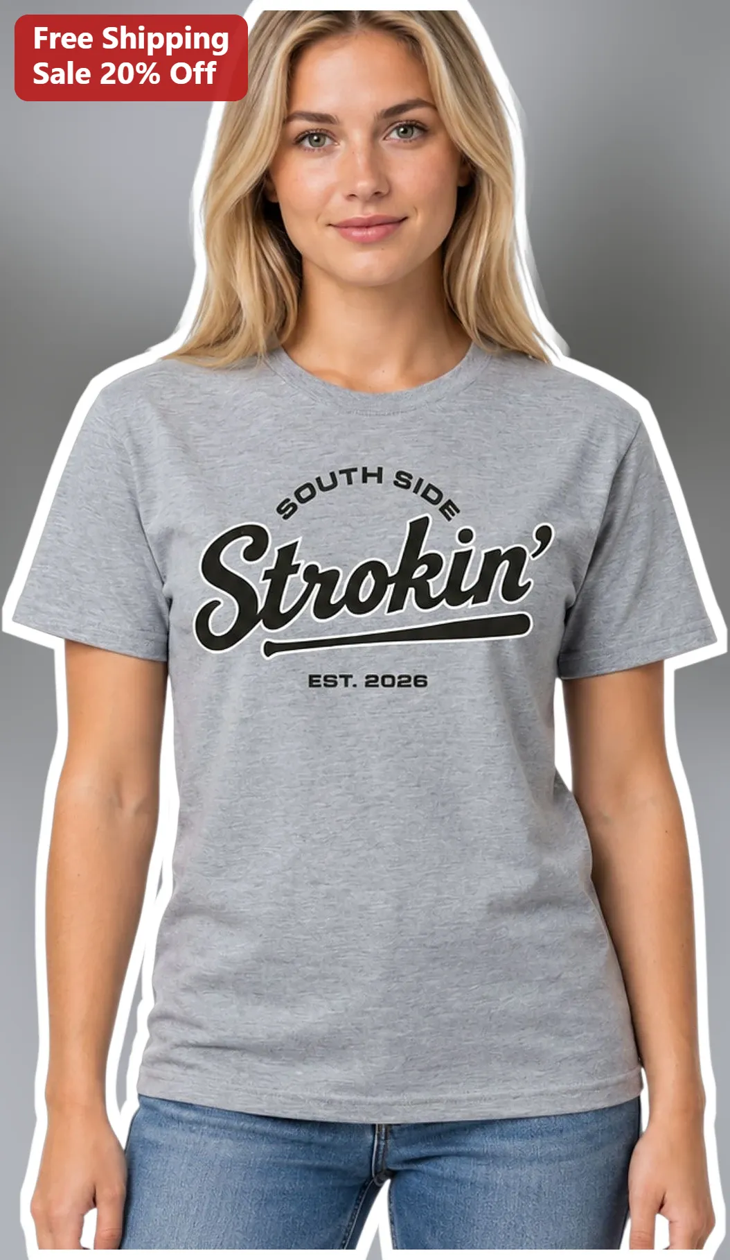 South Side Strokin' Est 2026 Baseball Graphic Tee for Men Women Chicago White Sox Fan Gift
