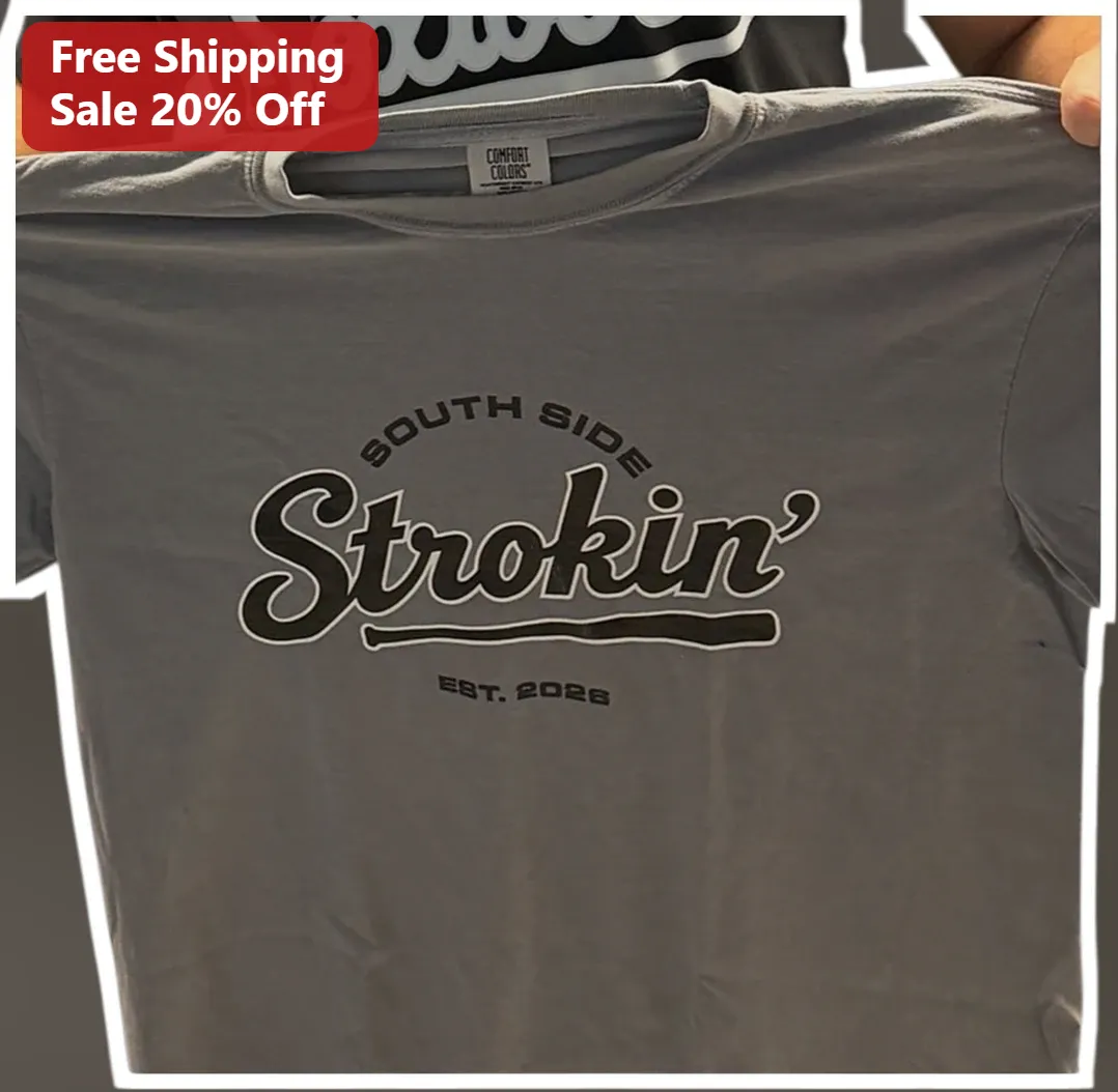 South Side Strokin' Est 2026 Graphic Tee Retro Baseball Humor Shirt for Men Women