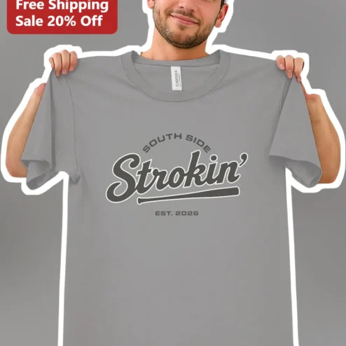 South Side Strokin' Est. 2026 Vintage Baseball Graphic Tee for Men