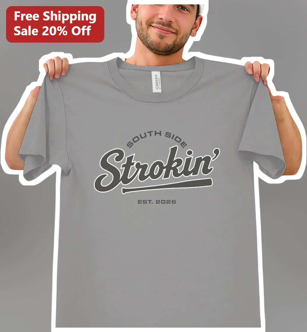 South Side Strokin' Est. 2026 Vintage Baseball Graphic Tee for Men
