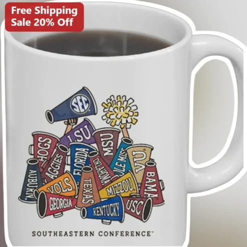 Southeastern Conference Mug SEC College Football Fan Gift 16oz Ceramic Coffee Cup
