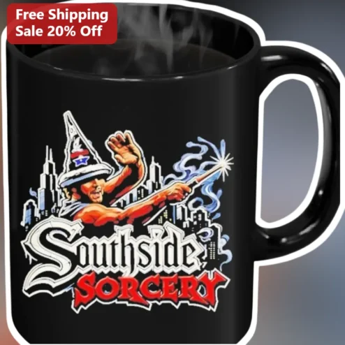 Southside Sorcery Mug Funny Chicago Wizard Gift Black Ceramic Coffee Cup