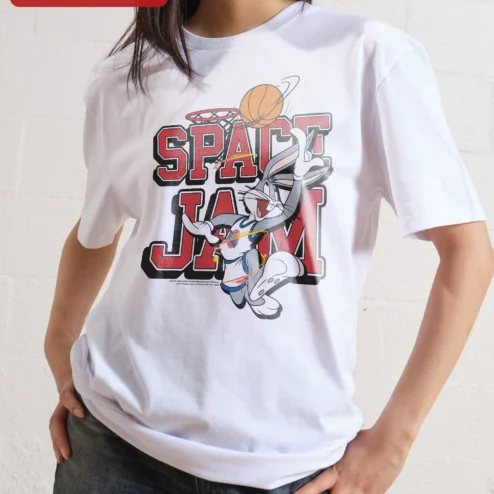 Customer in Chicago, Illinois wearing Space Jam Bugs Bunny Basketball Tee Retro 90s Cartoon Graphic Shirt