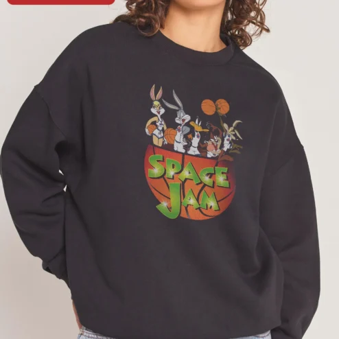 Space Jam Looney Tunes Basketball Crewneck Sweatshirt for Men
