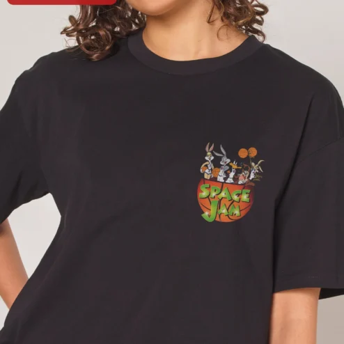 Space Jam Looney Tunes Basketball Team Graphic Tee Retro Vintage Cartoon Shirt