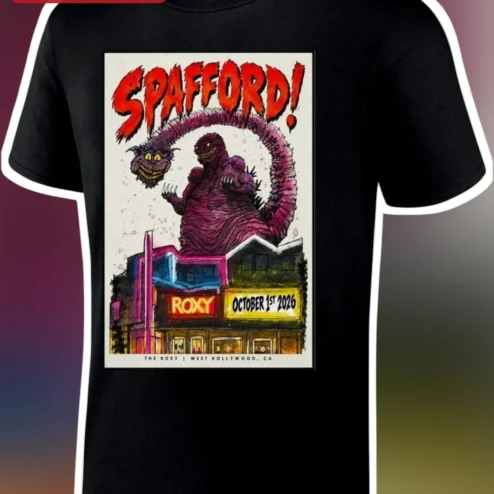 Spafford The Roxy West Hollywood Tee Retro Concert Poster Graphic Shirt