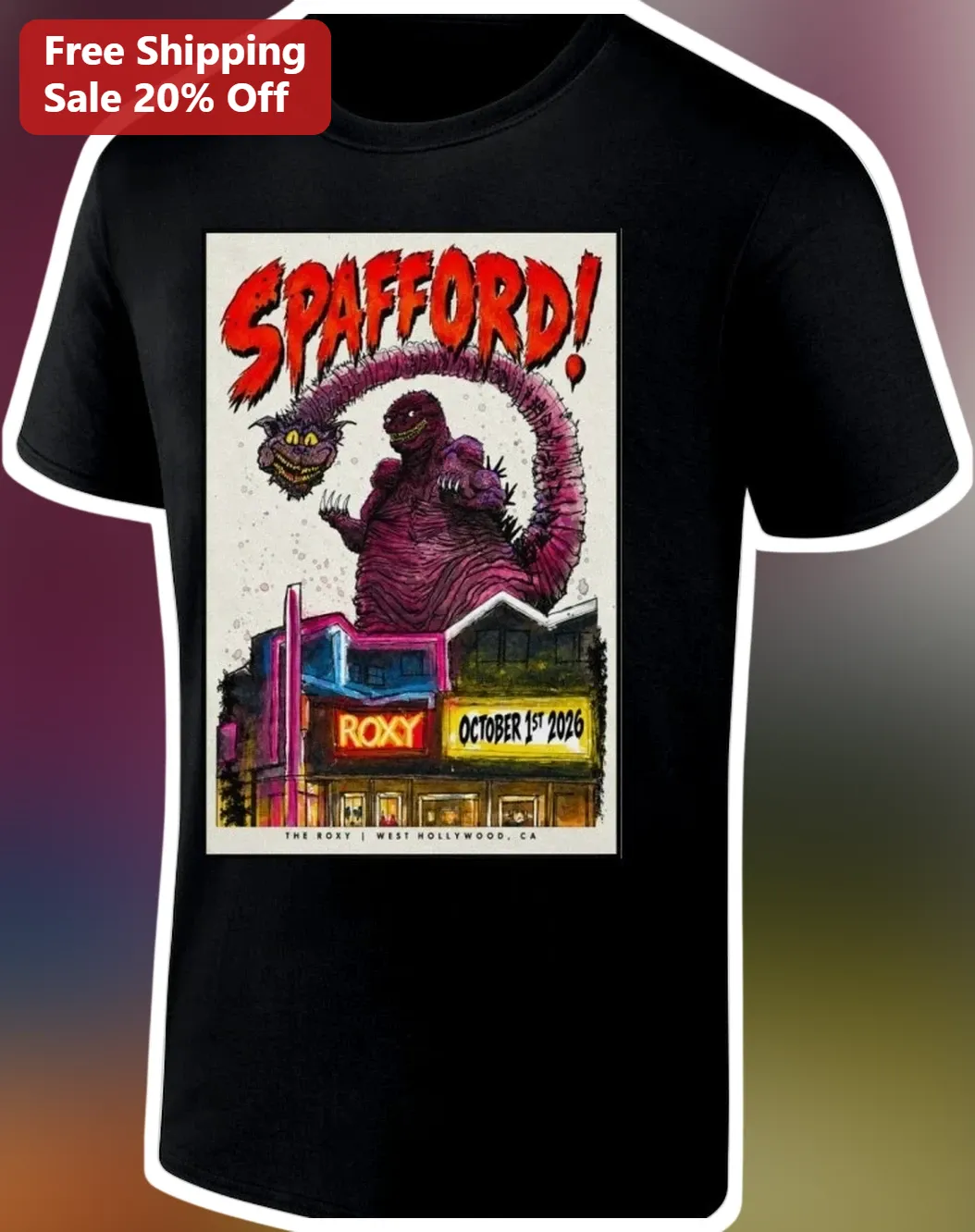 Spafford The Roxy West Hollywood Tee Retro Concert Poster Graphic Shirt