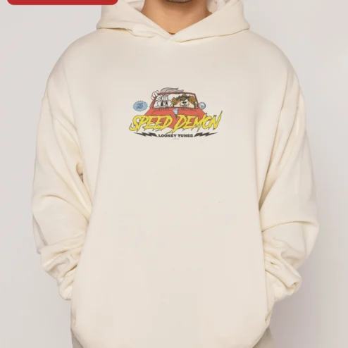 Speed Demon Looney Tunes Hoodie Bugs Bunny Tasmanian Devil Graphic Pullover