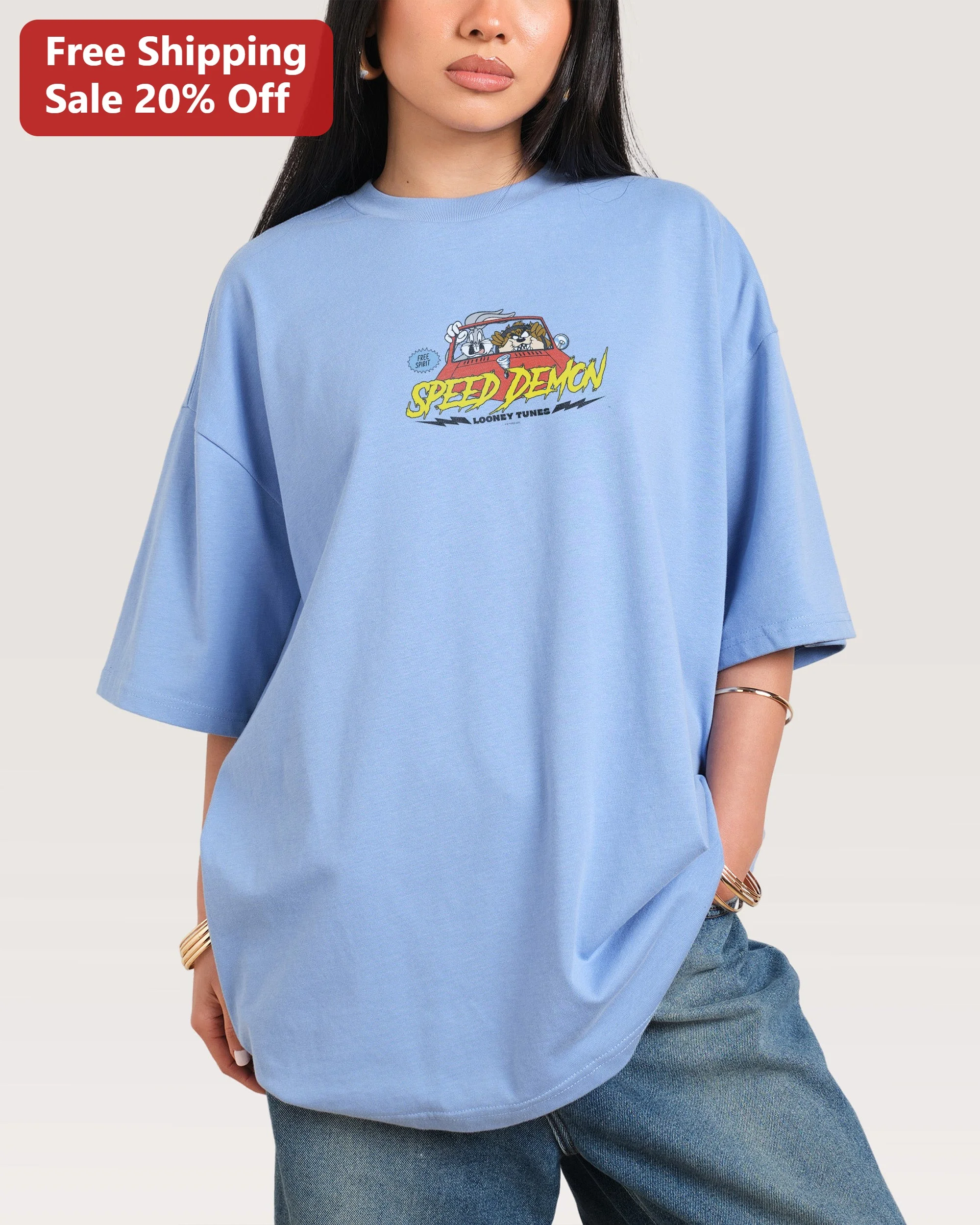 Speed Demon Looney Tunes Tee Bugs Bunny Graphic Shirt Retro Cartoon Apparel