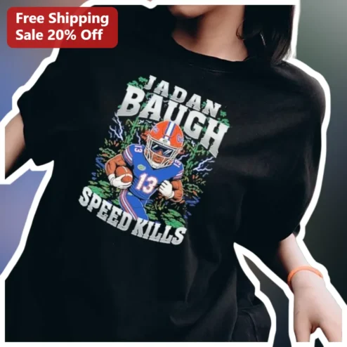 Speed Kills Football Player Graphic Tee Custom Name Jadan Baugh Gift