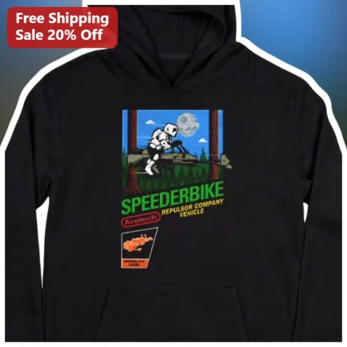 Speederbike Repulsor Company Vehicle Stormtrooper Retro Parody Hoodie