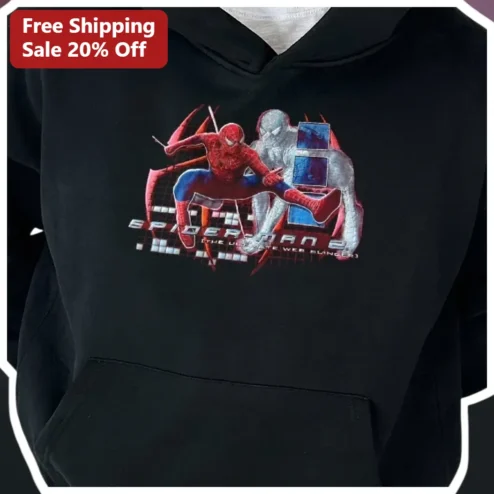 Spider-Man 2 The Ultimate Web Slinger Hoodie Marvel Comic Book Retro Graphic Sweatshirt