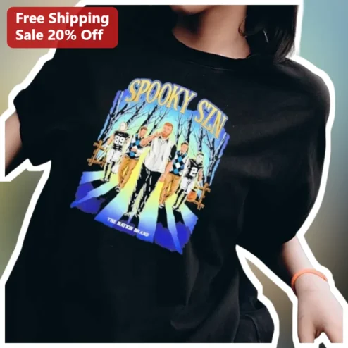 Spooky Szn The Nation Brand Abbey Road Parody Halloween Graphic Tee available at our Chicago, Illinois warehouse