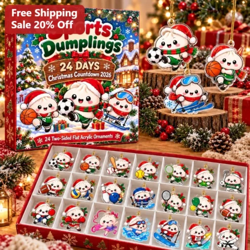 Sports Dumplings Ornament Kawaii Christmas Tree Decor Acrylic Holiday Gift for Sports Fans