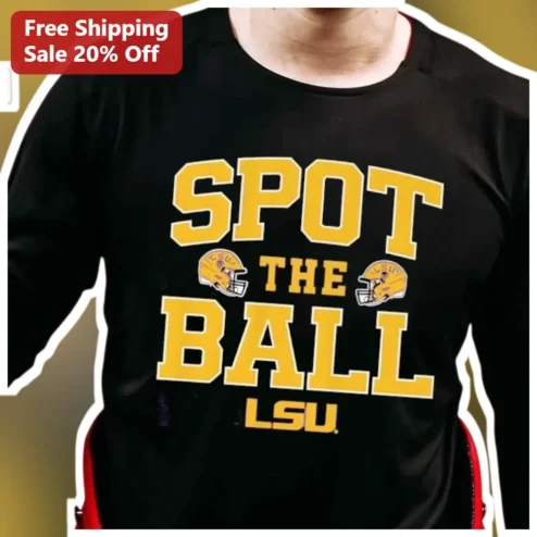 Spot The Ball Long Sleeve Tee LSU Tigers College Football Fan Gift Black Cotton Shirt