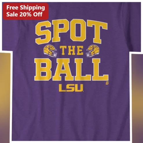 Spot The Ball LSU Tigers Football Tee Purple Gold Collegiate Graphic Shirt for Men Women Fans