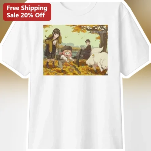 SPY x FAMILY Tee Anya Loid Yor Bond Forger Family Autumn Park Graphic Shirt Anime Merch Gift