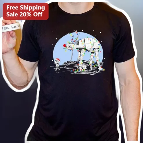 Star Wars Christmas Tee Funny AT-AT Reindeer Stormtrooper Santa Holiday Gift