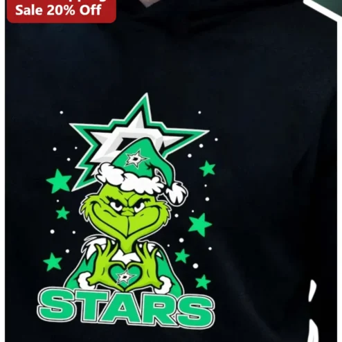 STARS The Grinch Dallas Stars NHL Fan Hoodie Funny Christmas Holiday Gift for Men Women
