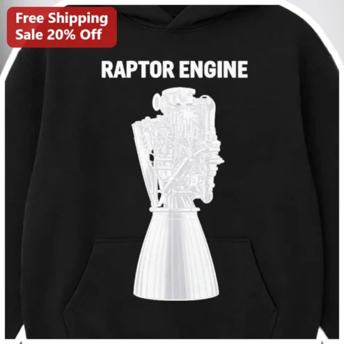 Starship Raptor Engine Hoodie Rocket Scientist Space Explorer Apparel Gift for Men