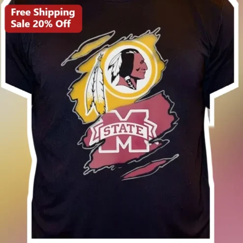 State Tee Florida State Mississippi State College Football Mashup Graphic T-Shirt