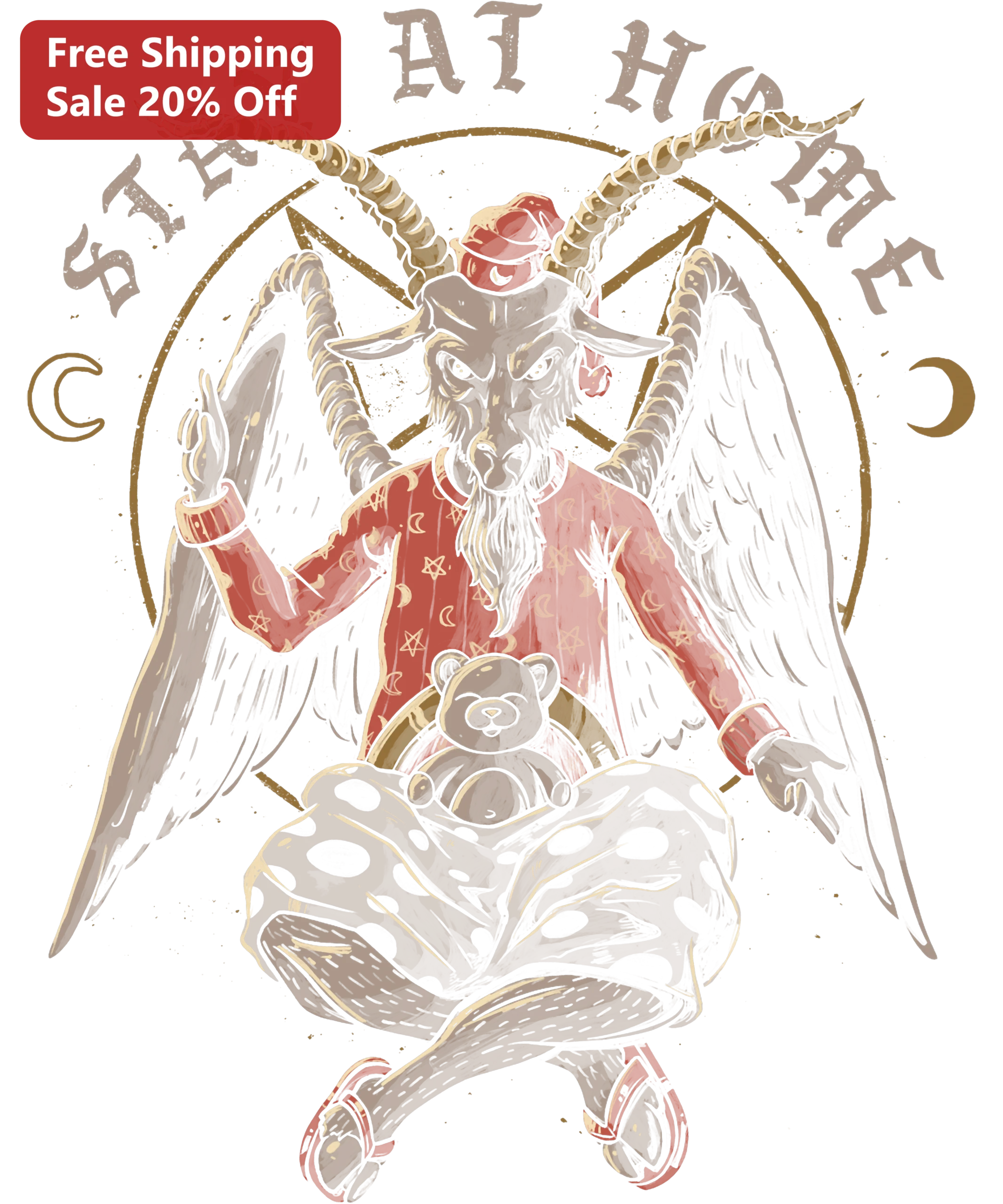 Stay At Home Baphomet Tee Cozy Occult Witch Halloween Gift Shirt