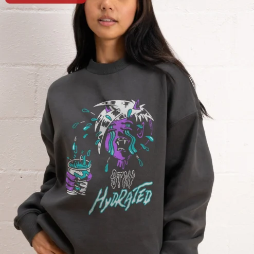 Stay Hydrated Funny Vampire Sweatshirt Spooky Cute Gothic Horror Crewneck Gift for Women Men