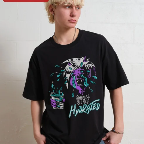 Stay Hydrated Vampire Graphic Tee Funny Horror Alt Streetwear Shirt