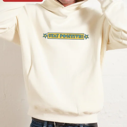 Stay Positive Hoodie Retro Vintage Motivational Pullover for Men Women Unisex