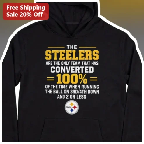 Steelers Conversion Statistic Hoodie NFL Fan Gear available at our Chicago, Illinois warehouse