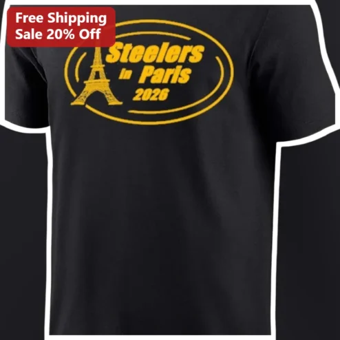 Steelers in Paris 2026 Tee NFL Week 7 Game Commemorative Shirt available at our Chicago, Illinois warehouse