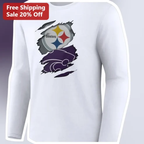 Steelers Long Sleeve Tee NFL MLB Sports Mashup Fan Gear
