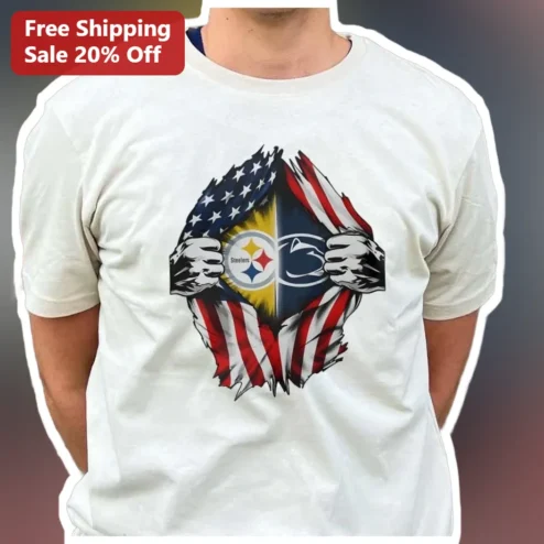 Steelers vs Bears Rip Flag Graphic Tee NFL Rivalry Game Day Shirt
