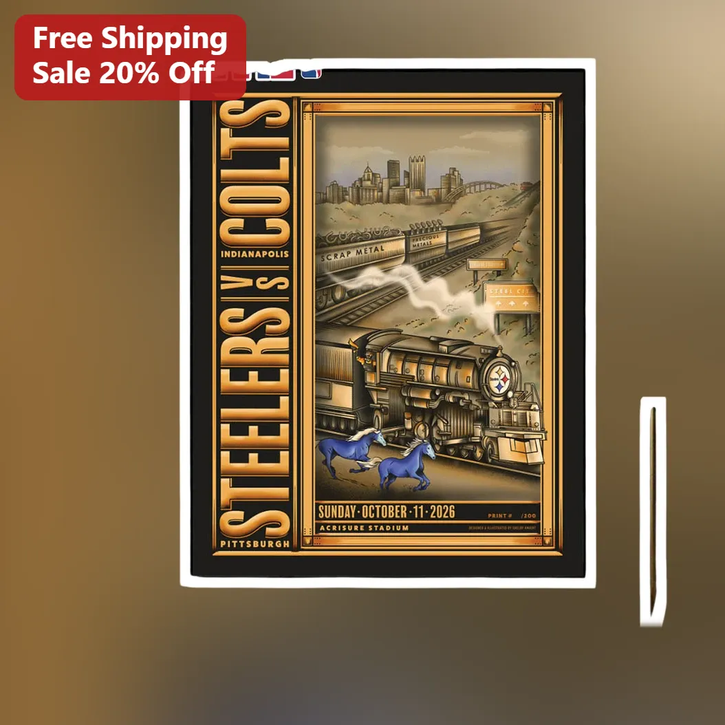 Steelers vs Colts Sunday October 11 2026 Poster Vintage NFL Game Day Decor Collectible Art Print