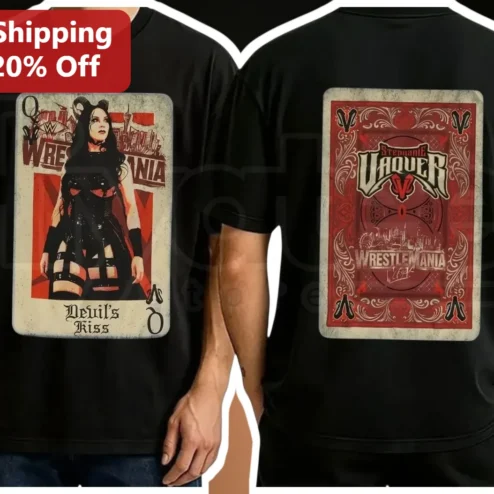 Stephanie Vaquer Devil's Kiss WrestleMania Tee Queen of Spades WWE Fan Shirt