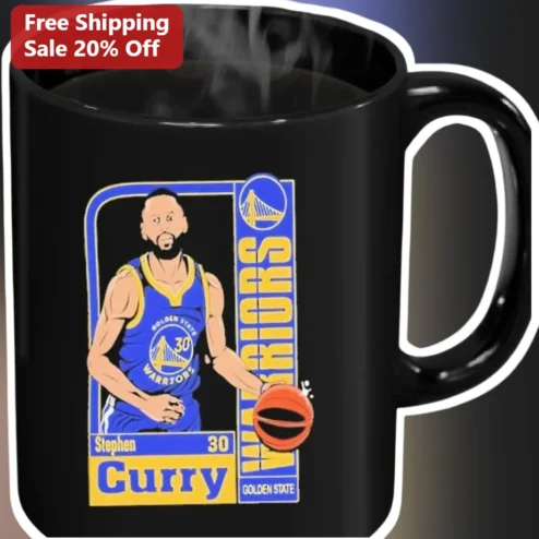 Stephen Curry Golden State Warriors Mug Basketball Fan Gift Black Ceramic Coffee Cup