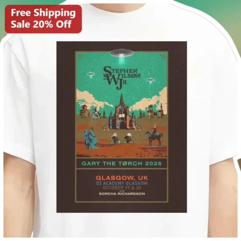 Stephen Wilson Jr. Gary The Torch Tour Retro Concert Poster Graphic Tee for Fans