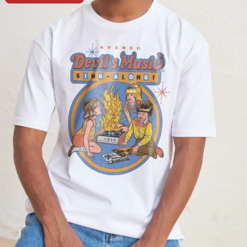 STEREO Devil's Music SING-ALONG! Retro Horror Tee Vintage Metal Humor Shirt