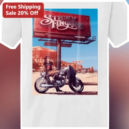 Sticky Fingers The Rolling Stones Tee Vintage Rock Band Merch Graphic Shirt available at our Chicago, Illinois warehouse