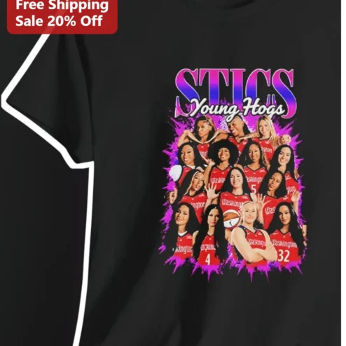 STICS Young Hogs Tee Washington Mystics Team WNBA Fan Game Day Shirt Unisex Cotton Apparel