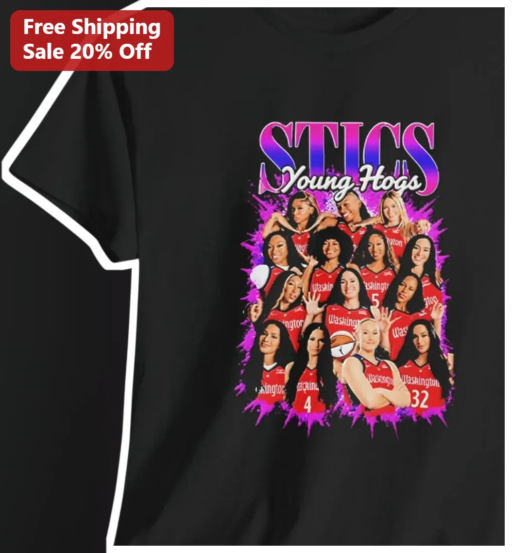 STICS Young Hogs Tee Washington Mystics Team WNBA Fan Game Day Shirt Unisex Cotton Apparel