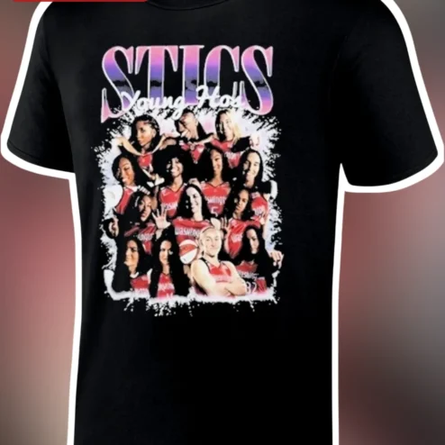 STICS Young Hott Tee Women's Basketball Team Graphic Shirt Black Cotton Apparel