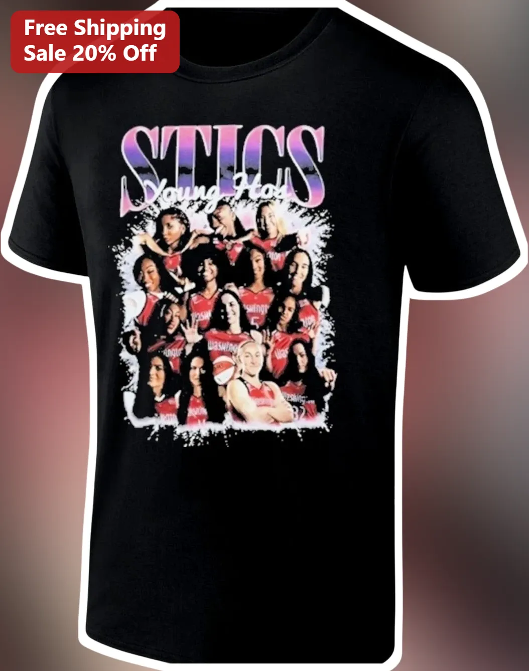 STICS Young Hott Tee Women's Basketball Team Graphic Shirt Black Cotton Apparel