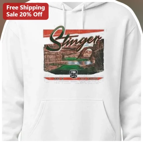 Stinger Par 4 Golf Hoodie Vintage Rock Arch Design