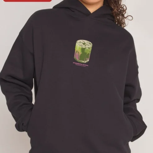 Strawberry Matcha Hoodie Cafe Core Aesthetic Gift for Drink Lovers