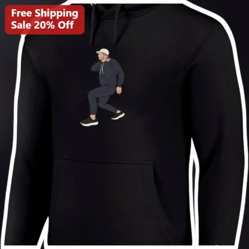 Streetwear Guy Illustration Hoodie Black Urban Skater Graphic Pullover For Men available at our Chicago, Illinois warehouse