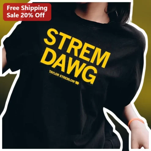 STREM DAWG Taylor Stremlow Wrestling Tee Vintage Big Dog Graphic T-Shirt for Men